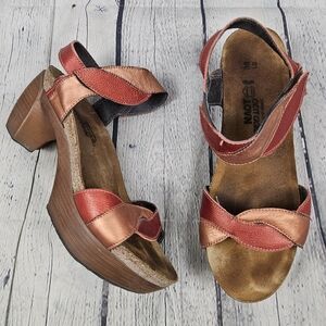 NAOT | leather open toe heeled platform sandals